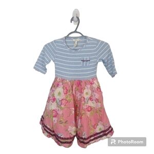 Matilda Jane Enchanted Garden Double the Color Textured Dress Size 6